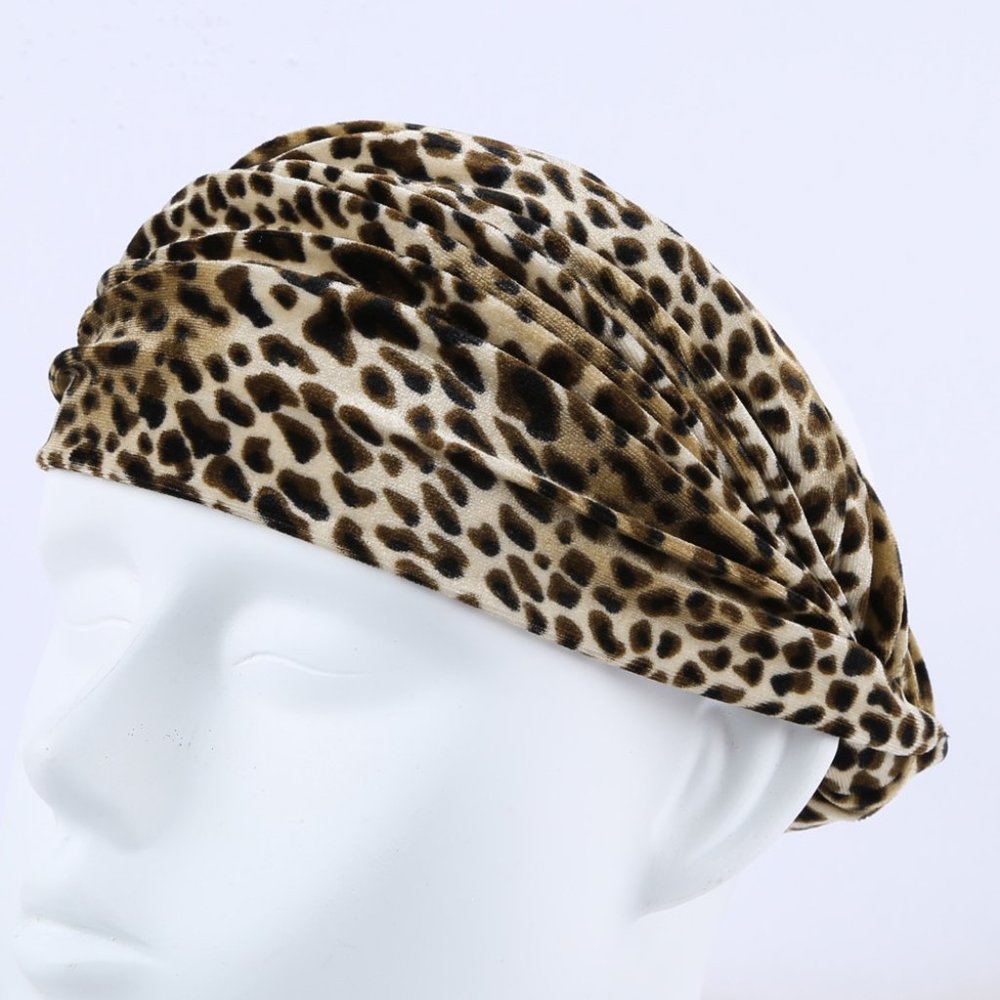 BOHO VELVET LEOPARD HEADBAND - Picture 3 of 8